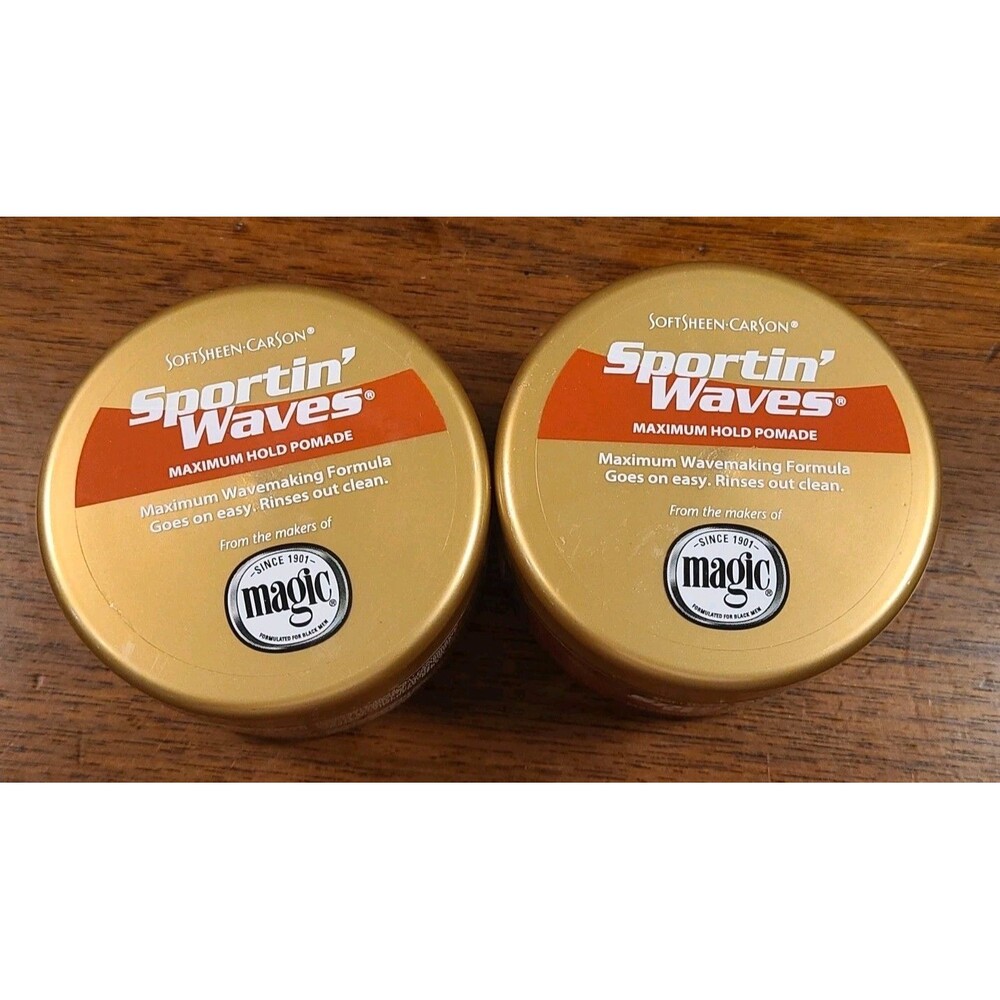 (2) SoftSheen-Carson Sportin’ Waves Maximum Hold Pomade 3.5 oz Each Magic